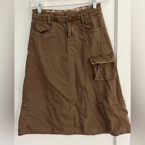 G1 Outdoor Goods Brown Khaki Utility Safari Skirt Size 0 Gorpcore Camping Cargo